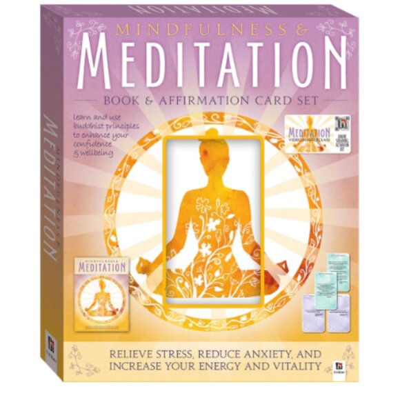 Mindfulness & Meditation - Book & Cards, Hinkler - NEW -  Spirituality Self Care - Picture 1 of 3